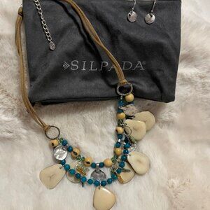 Silpada Silver Statement Necklace & Earring Set